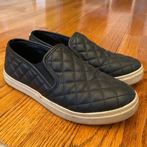Steve Madden Black Quilted Slip-on Sneakers